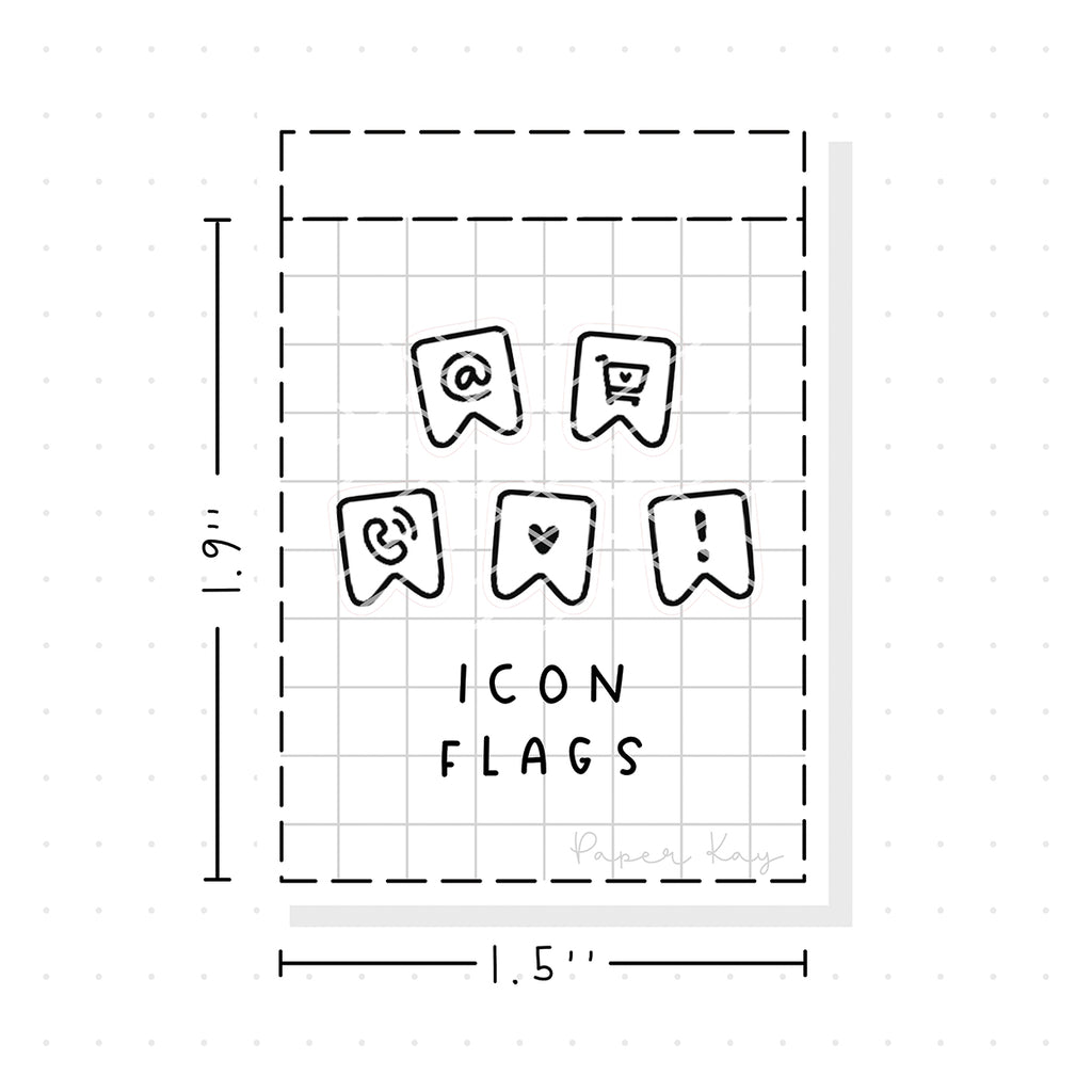 (PM236) Icon Flags - Tiny Minimal Icon Stickers