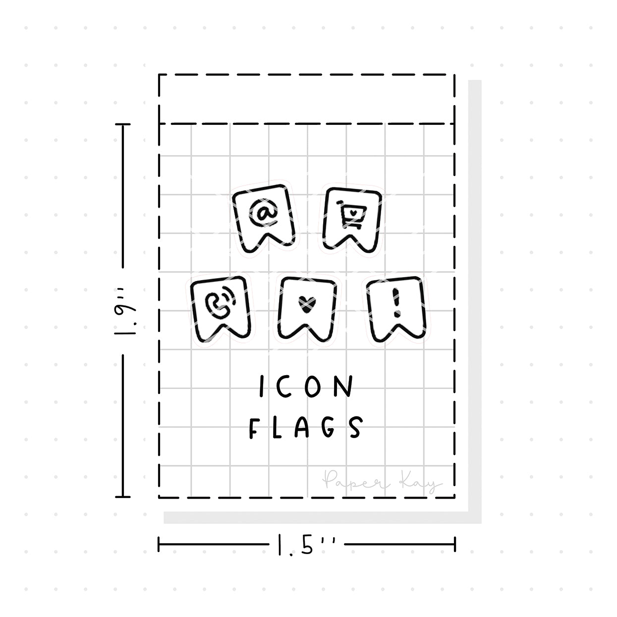 (PM236) Icon Flags - Tiny Minimal Icon Stickers