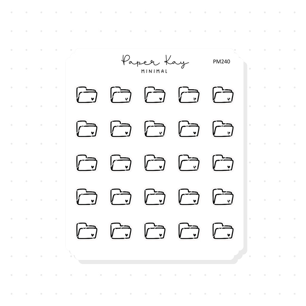(PM240) Folder - Tiny Minimal Icon Stickers