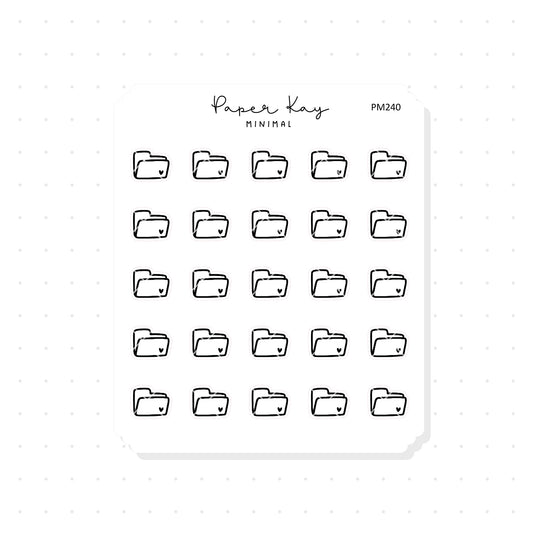 (PM240) Folder - Tiny Minimal Icon Stickers