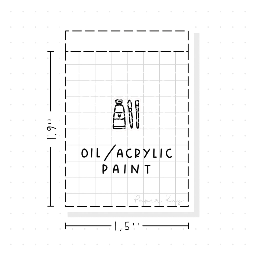 (PM242) Oil/Acrylic Paint - Tiny Minimal Icon Stickers