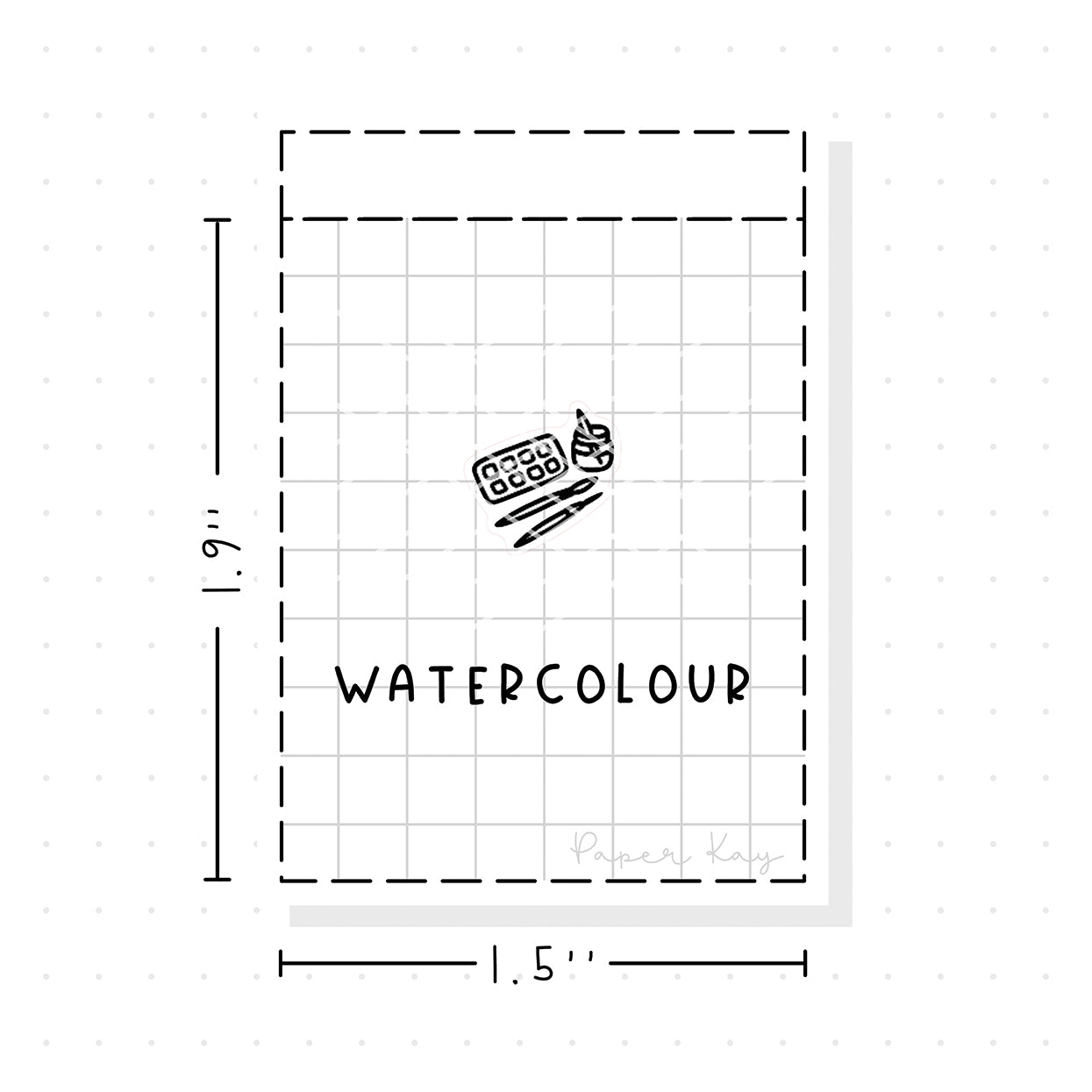 (PM243) Watercolour Paint - Tiny Minimal Icon Stickers