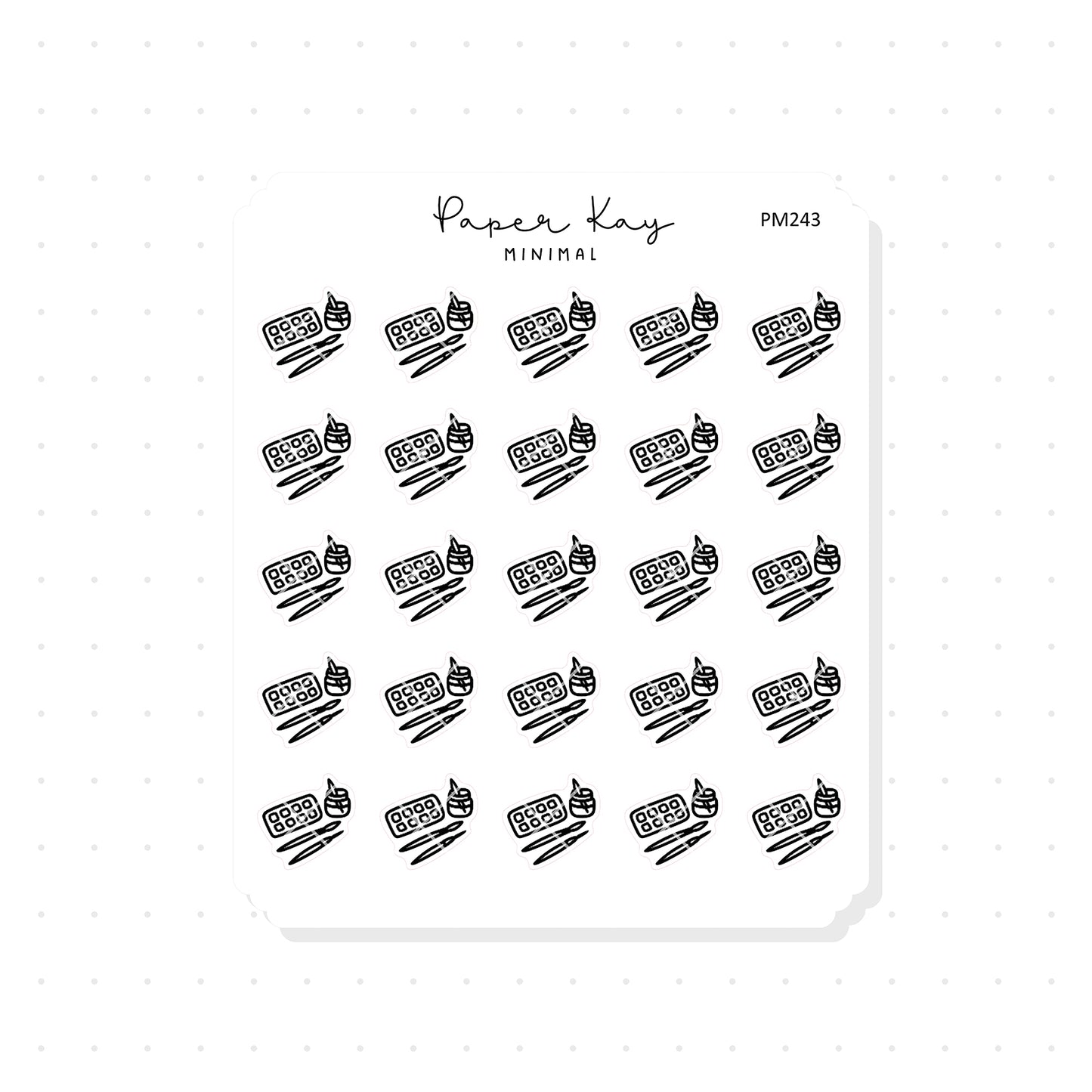 (PM243) Watercolour Paint - Tiny Minimal Icon Stickers