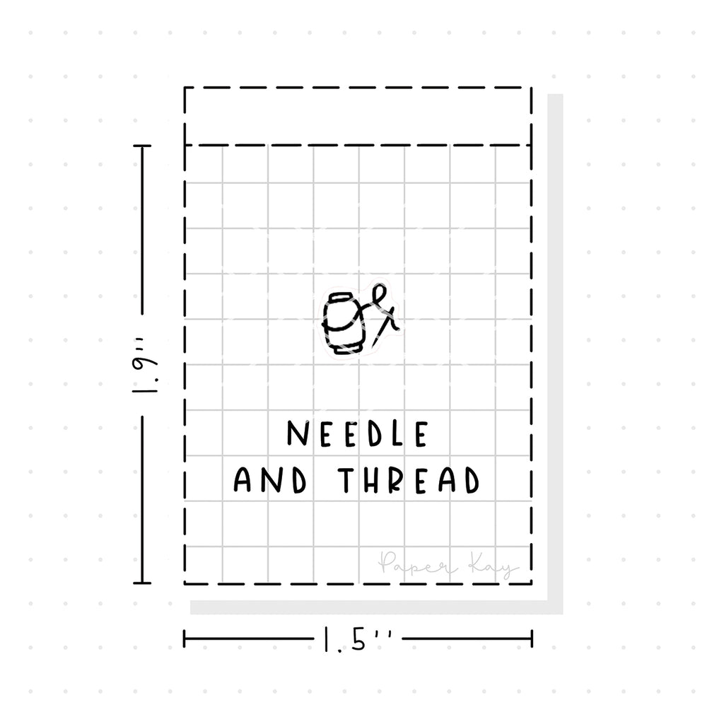 (PM244) Needle and Thread - Tiny Minimal Icon Stickers