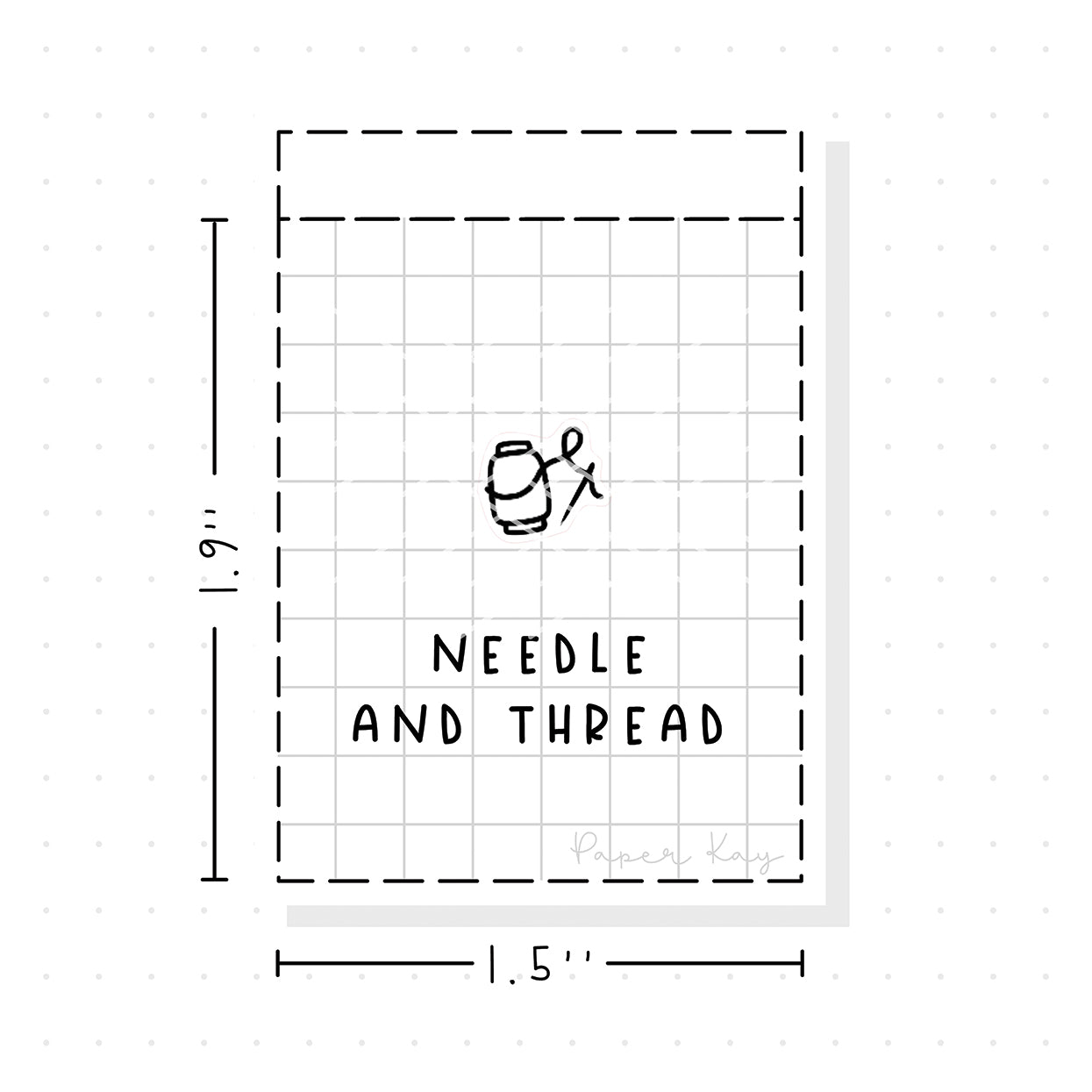 (PM244) Needle and Thread - Tiny Minimal Icon Stickers