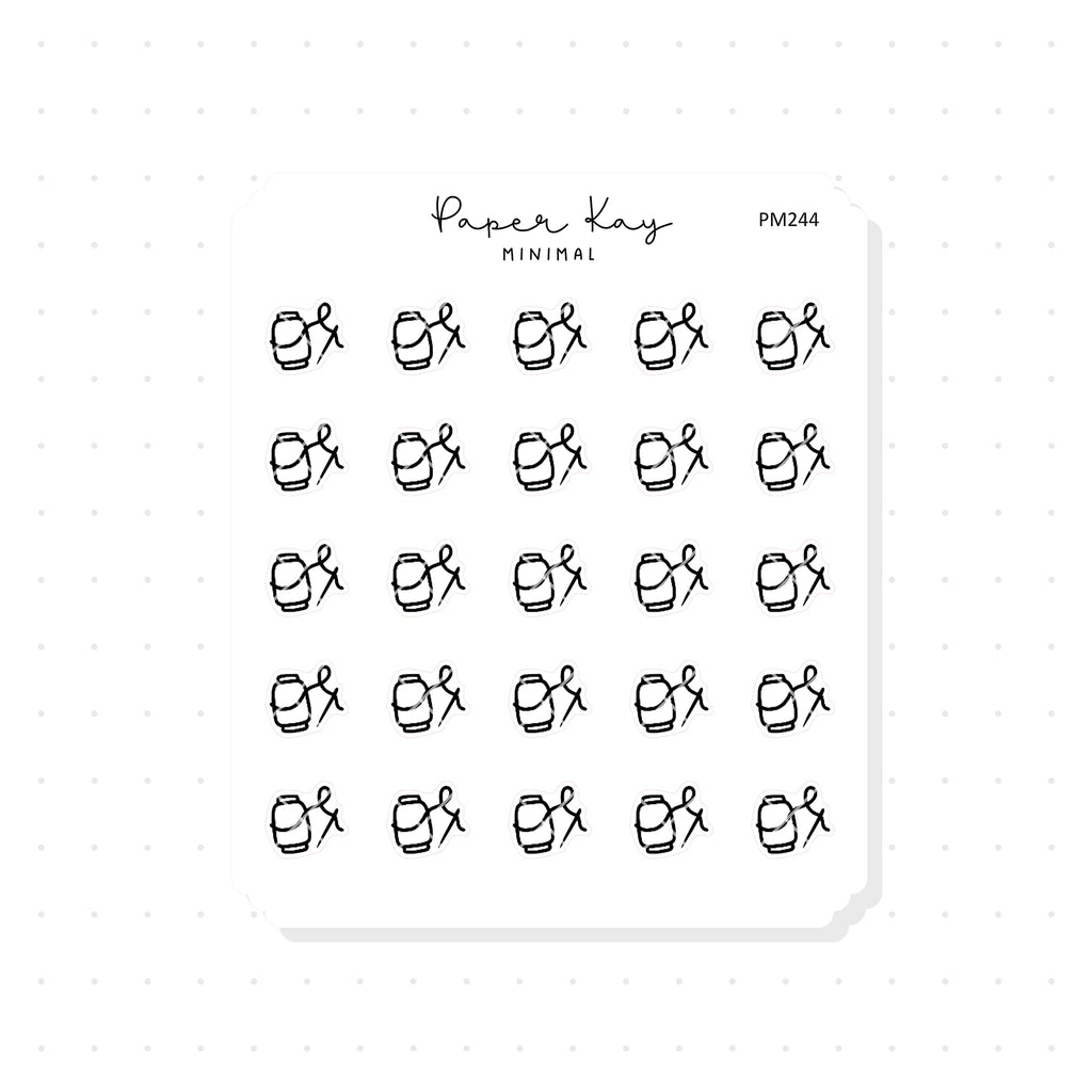 (PM244) Needle and Thread - Tiny Minimal Icon Stickers