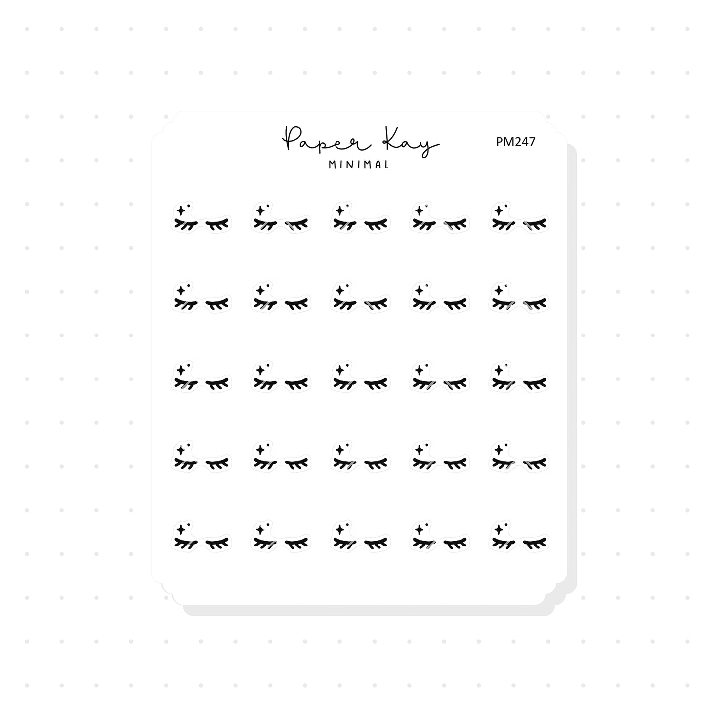 (PM247) Eyelashes - Tiny Minimal Icon Stickers