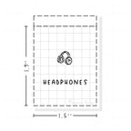 (PM250) Headphones - Tiny Minimal Icon Stickers