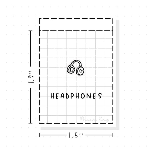 (PM250) Headphones - Tiny Minimal Icon Stickers