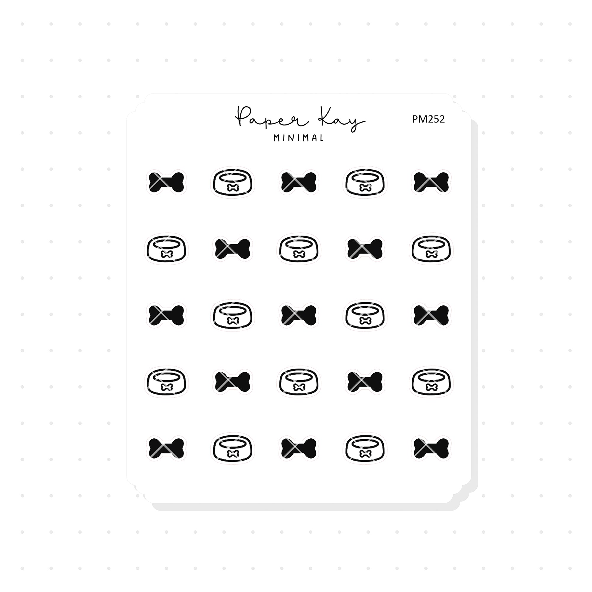 (PM252) Pet Dog - Tiny Minimal Icon Stickers
