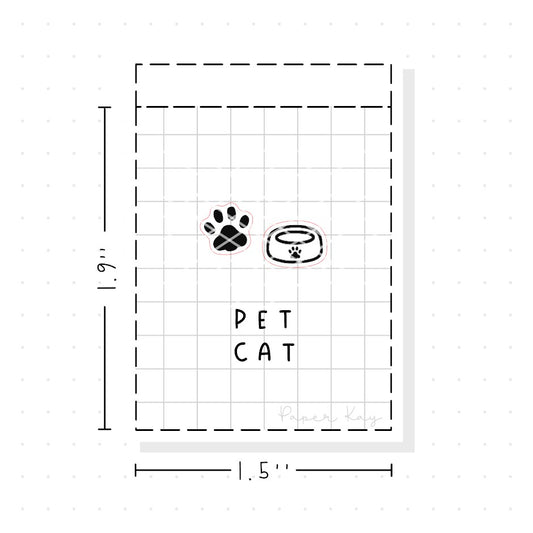 (PM253) Pet Cat - Tiny Minimal Icon Stickers