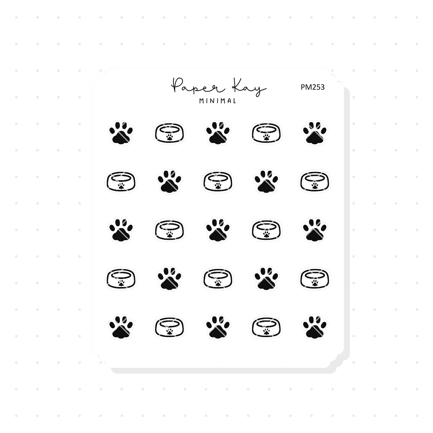 (PM253) Pet Cat - Tiny Minimal Icon Stickers