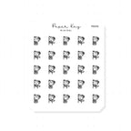 (PM256) Peeking Dot the Bear - Tiny Minimal Icon Stickers