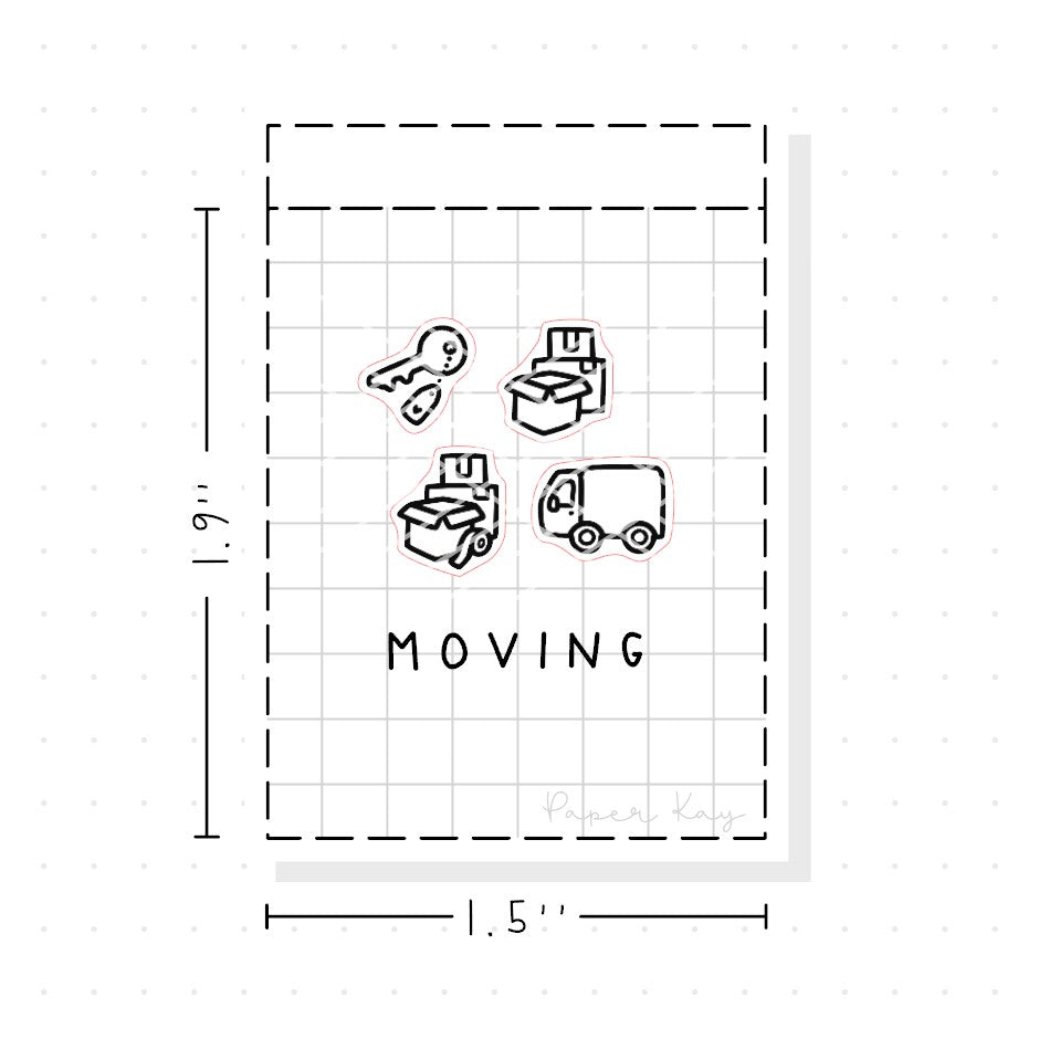 (PM257) Moving - Tiny Minimal Icon Stickers