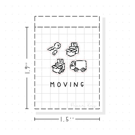 (PM257) Moving - Tiny Minimal Icon Stickers