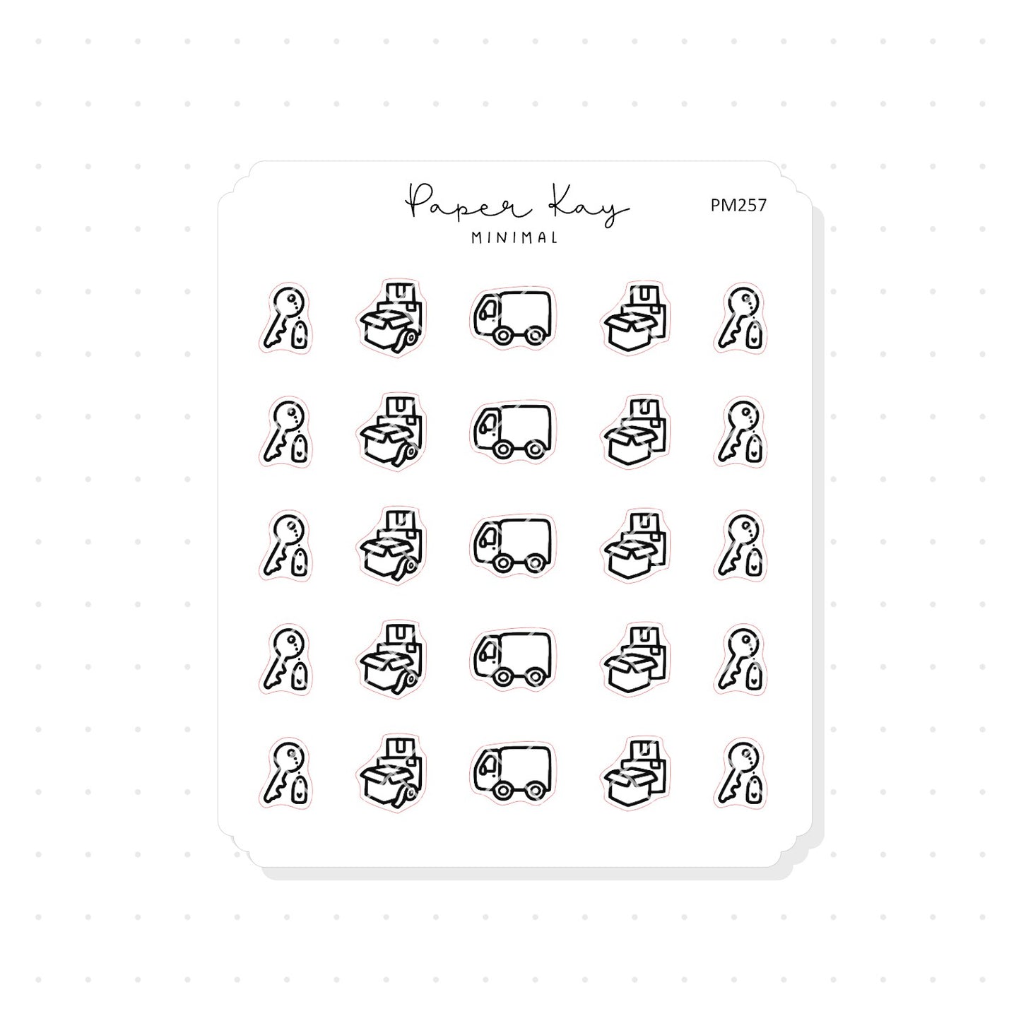 (PM257) Moving - Tiny Minimal Icon Stickers