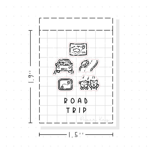(PM258) Road Trip - Tiny Minimal Icon Stickers