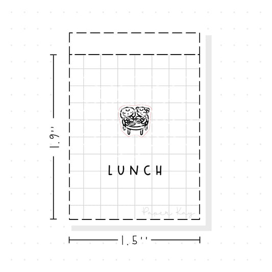 (PM259) Lunch with a Friend - Tiny Minimal Icon Stickers