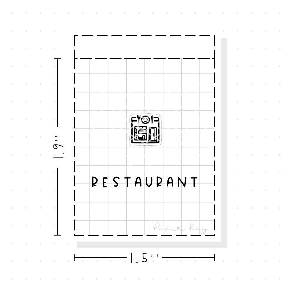 (PM260) Restaurant - Tiny Minimal Icon Stickers