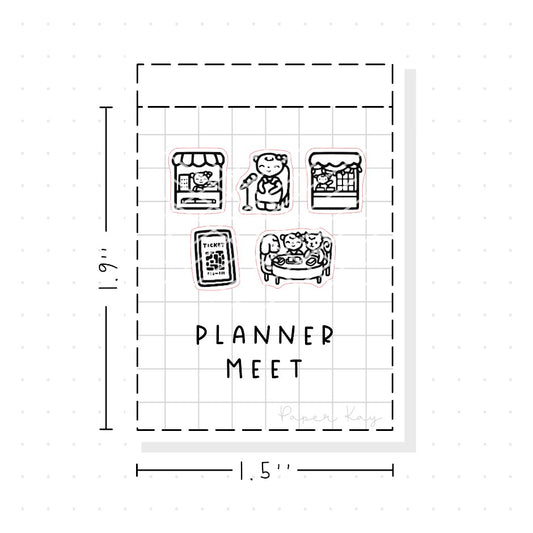 (PM262) Planner Meet Up - Tiny Minimal Icon Stickers