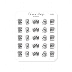 (PM262) Planner Meet Up - Tiny Minimal Icon Stickers