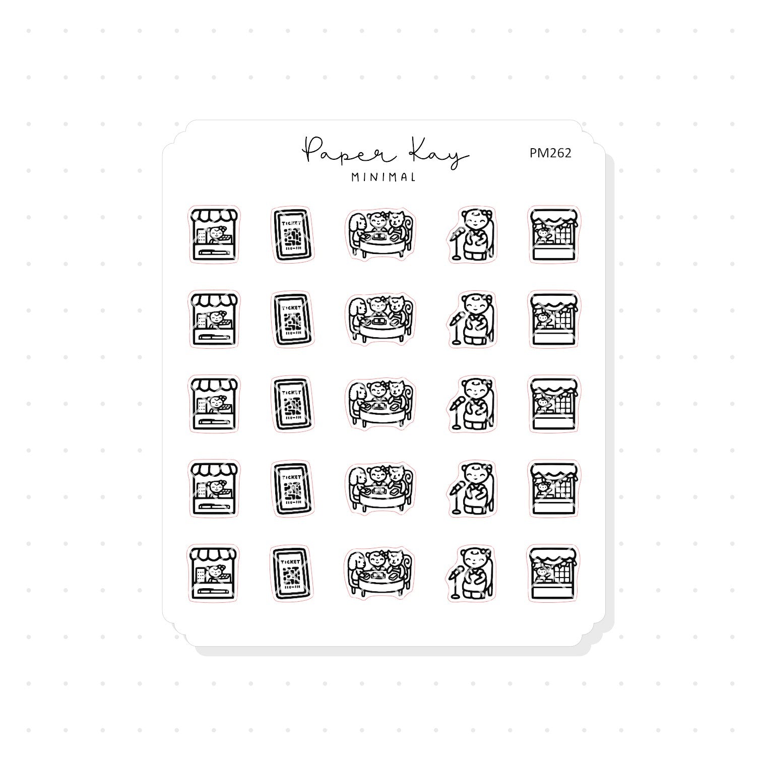 (PM262) Planner Meet Up - Tiny Minimal Icon Stickers