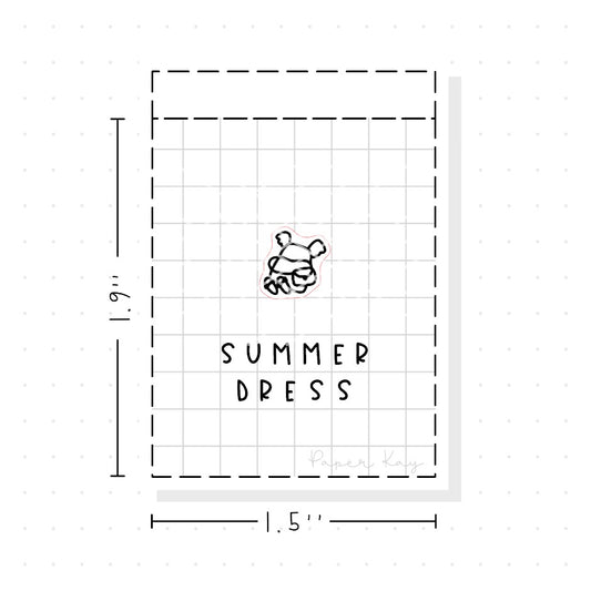 (PM263) Summer Dress - Tiny Minimal Icon Stickers