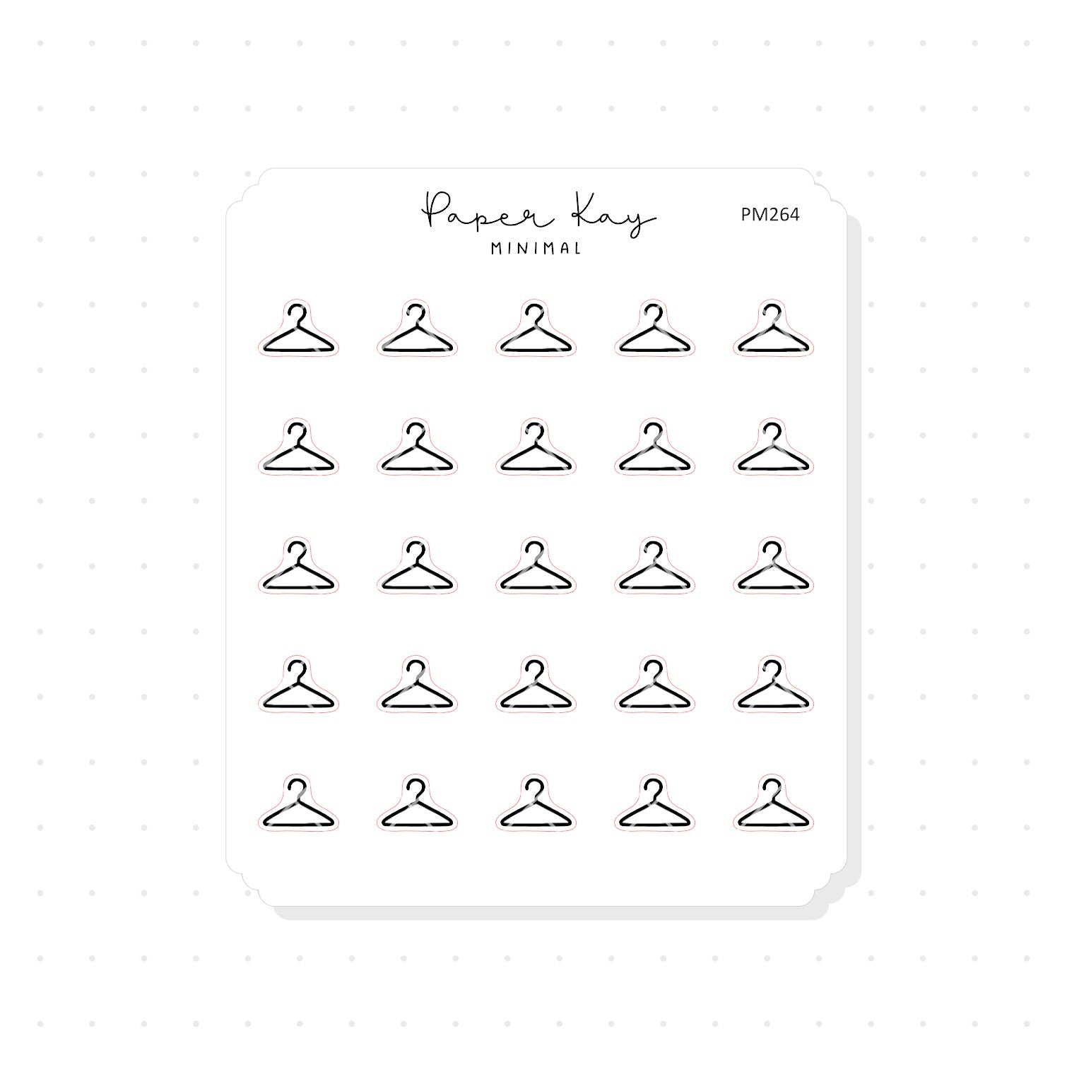 (PM264) Clothes Hanger - Tiny Minimal Icon Stickers