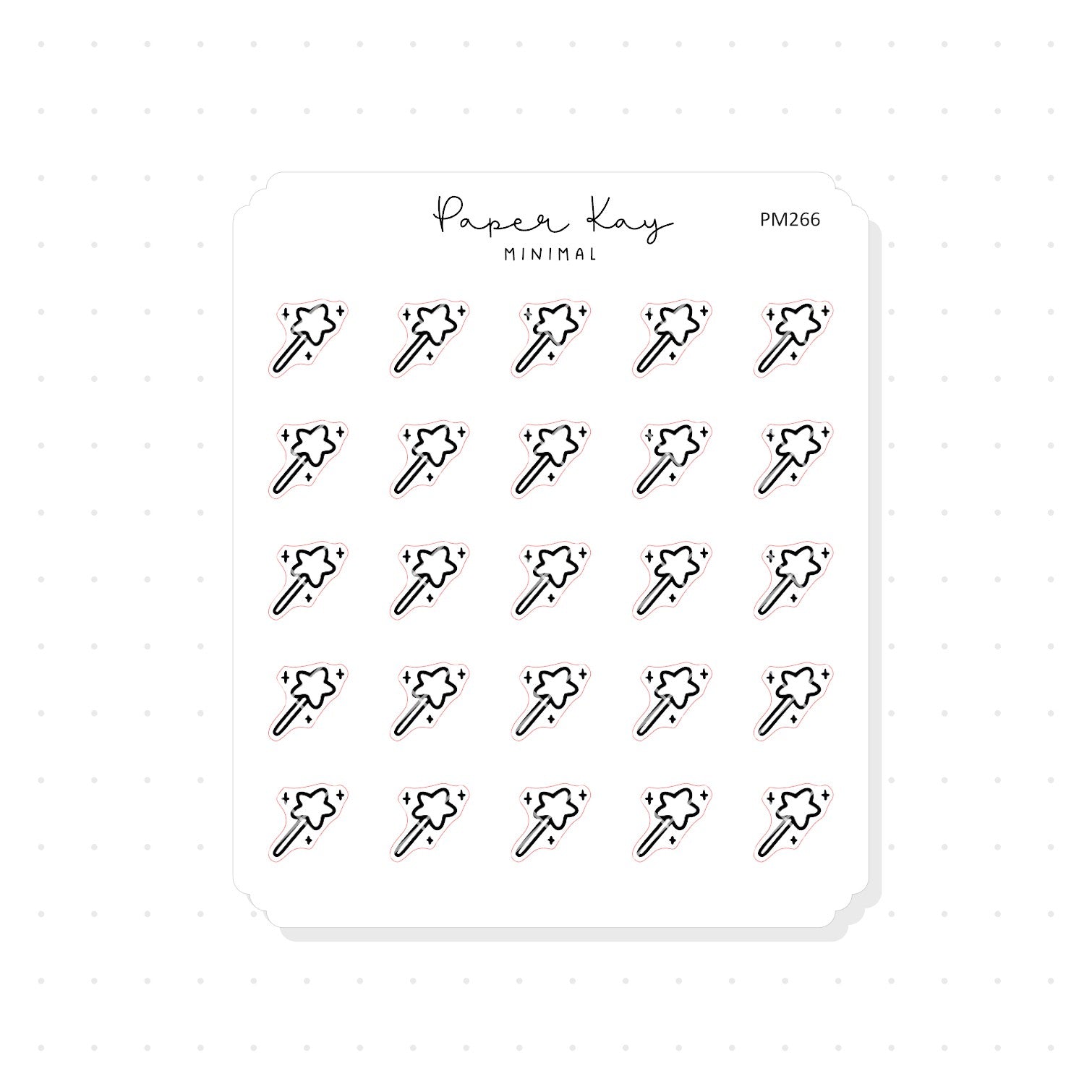 (PM266) Wishing Wand - Tiny Minimal Icon Stickers