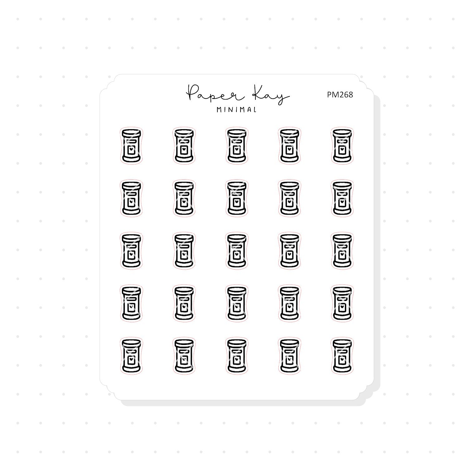 (PM268) Post Box - Tiny Minimal Icon Stickers