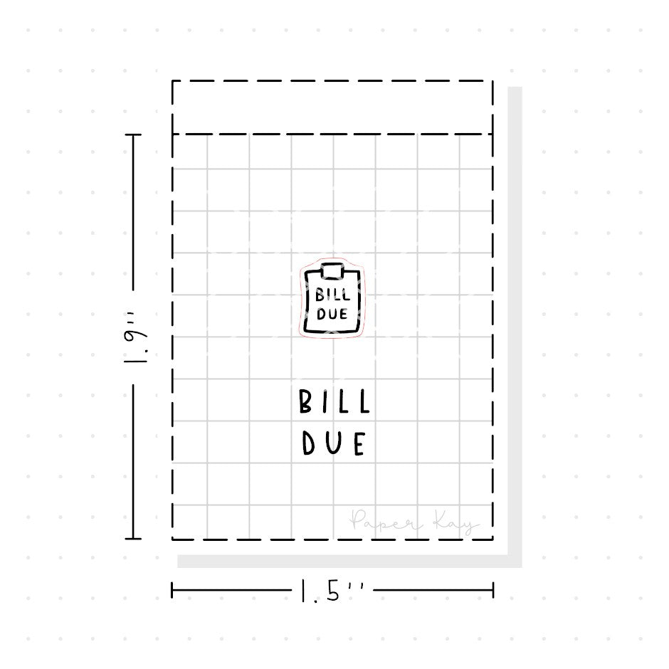 (PM269) Bill Due - Tiny Minimal Icon Stickers