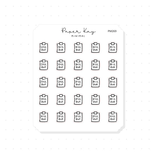 (PM269) Bill Due - Tiny Minimal Icon Stickers