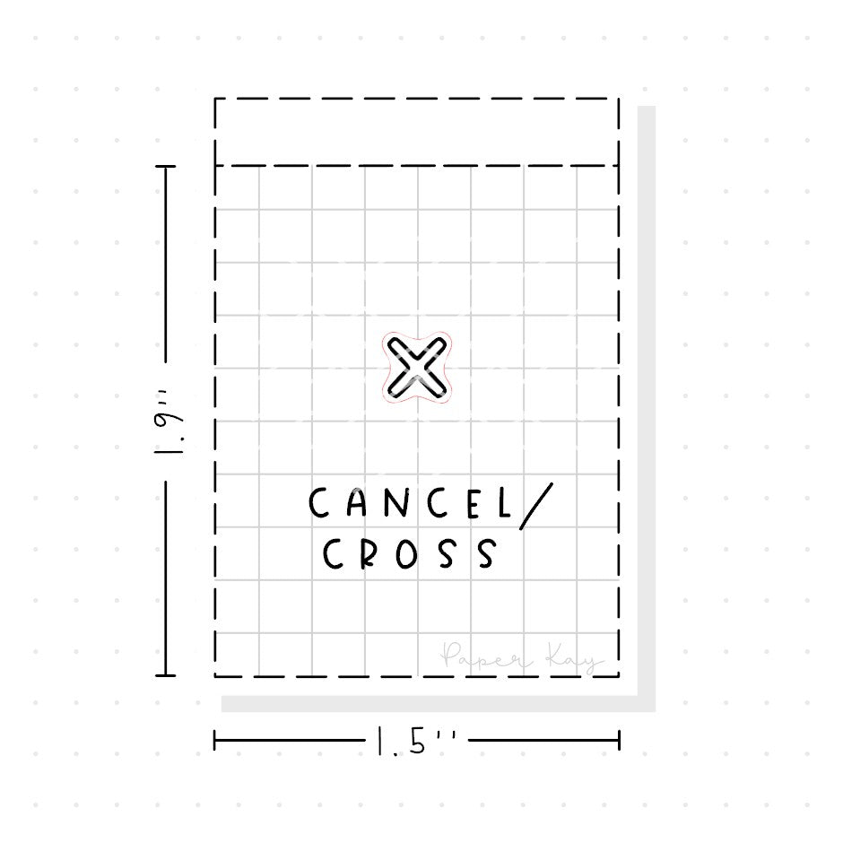 (PM270) Cross/Cancel - Tiny Minimal Icon Stickers