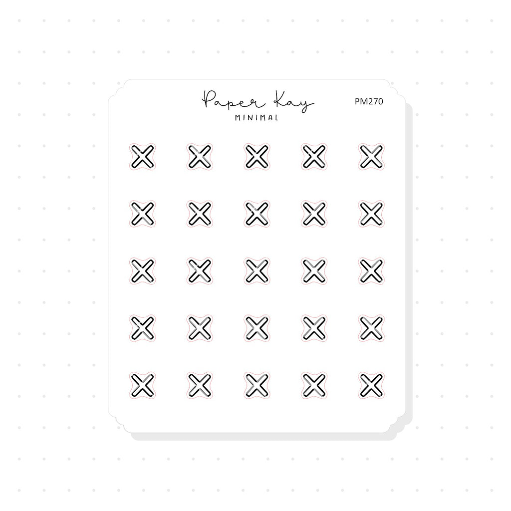 (PM270) Cross/Cancel - Tiny Minimal Icon Stickers