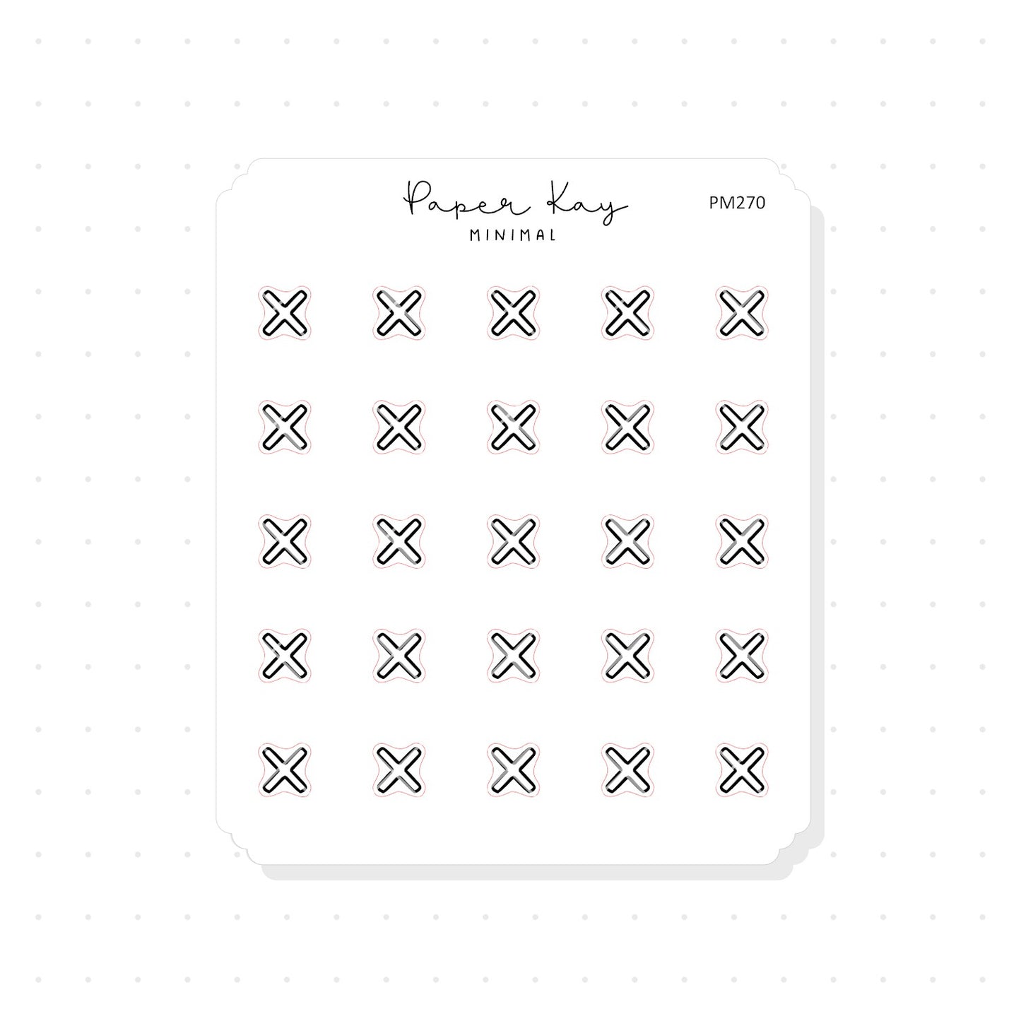 (PM270) Cross/Cancel - Tiny Minimal Icon Stickers