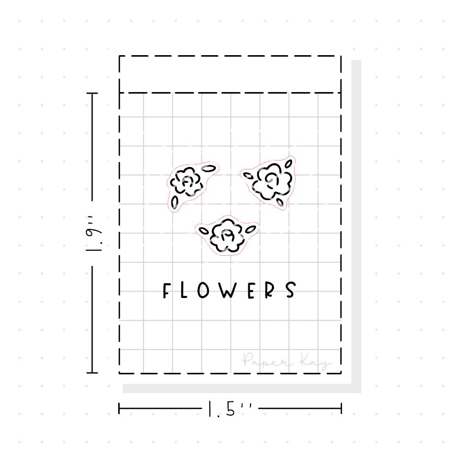 (PM271) Flowers - Tiny Minimal Icon Stickers