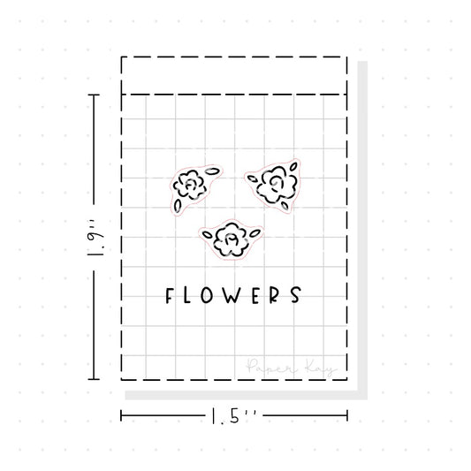 (PM271) Flowers - Tiny Minimal Icon Stickers