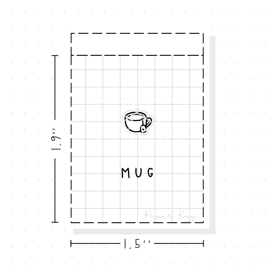 (PM272) Mug - Tiny Minimal Icon Stickers