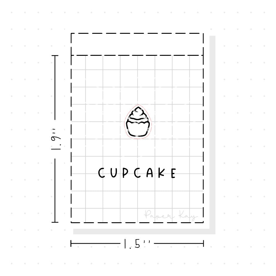 (PM274) Cupcake - Tiny Minimal Icon Stickers