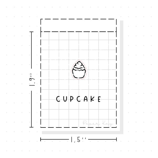 (PM274) Cupcake - Tiny Minimal Icon Stickers