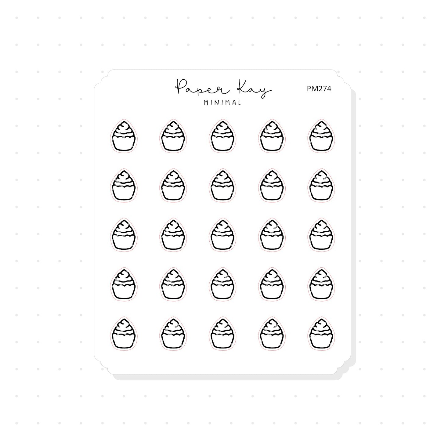 (PM274) Cupcake - Tiny Minimal Icon Stickers