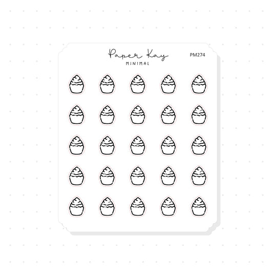 (PM274) Cupcake - Tiny Minimal Icon Stickers