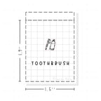 (PM275) Toothbrush and Toothpaste - Tiny Minimal Icon Stickers