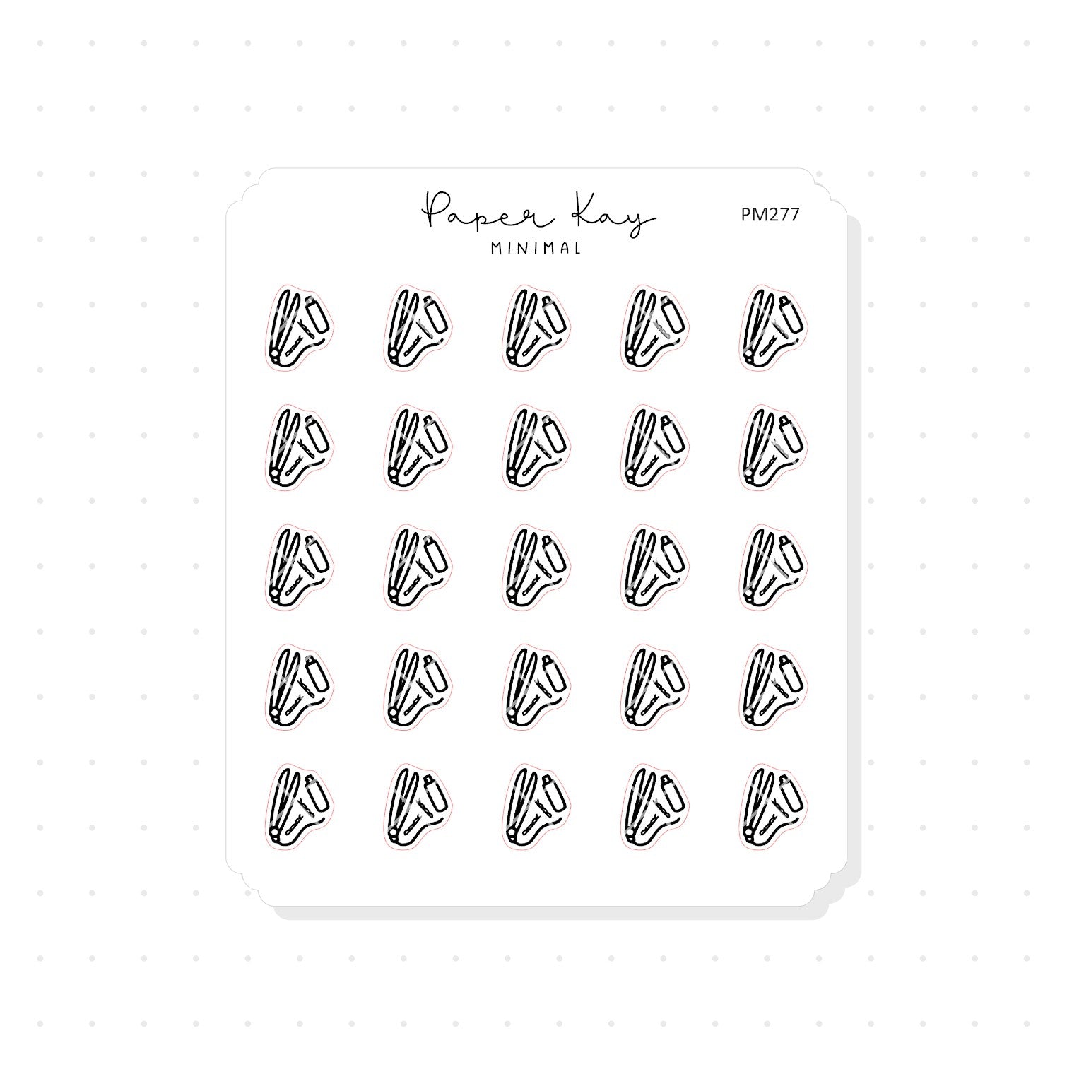 (PM277) Hair Straighteners - Tiny Minimal Icon Stickers