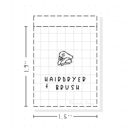 (PM278) Hairdryer - Tiny Minimal Icon Stickers