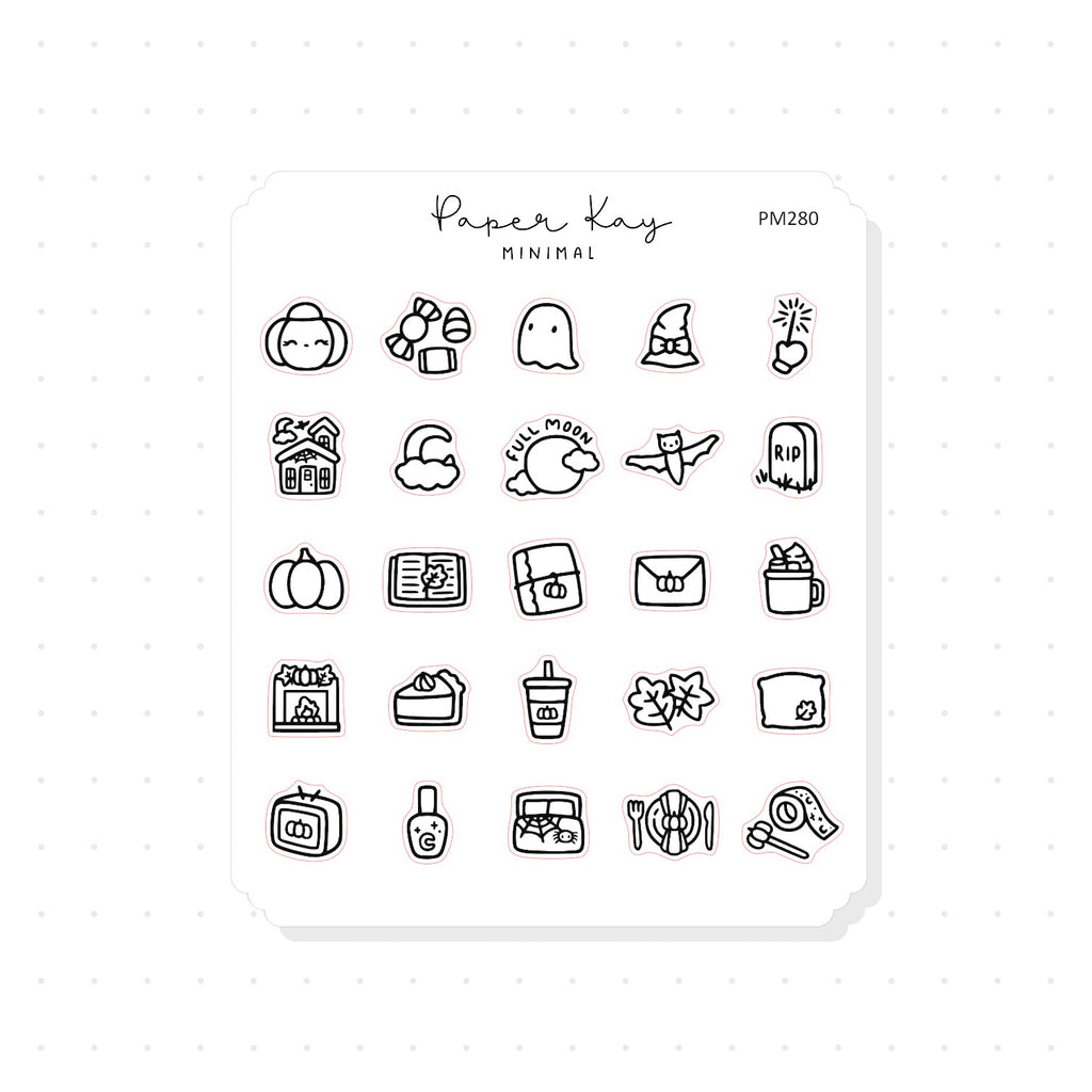 (PM280) Halloween - Tiny Minimal Icon Stickers