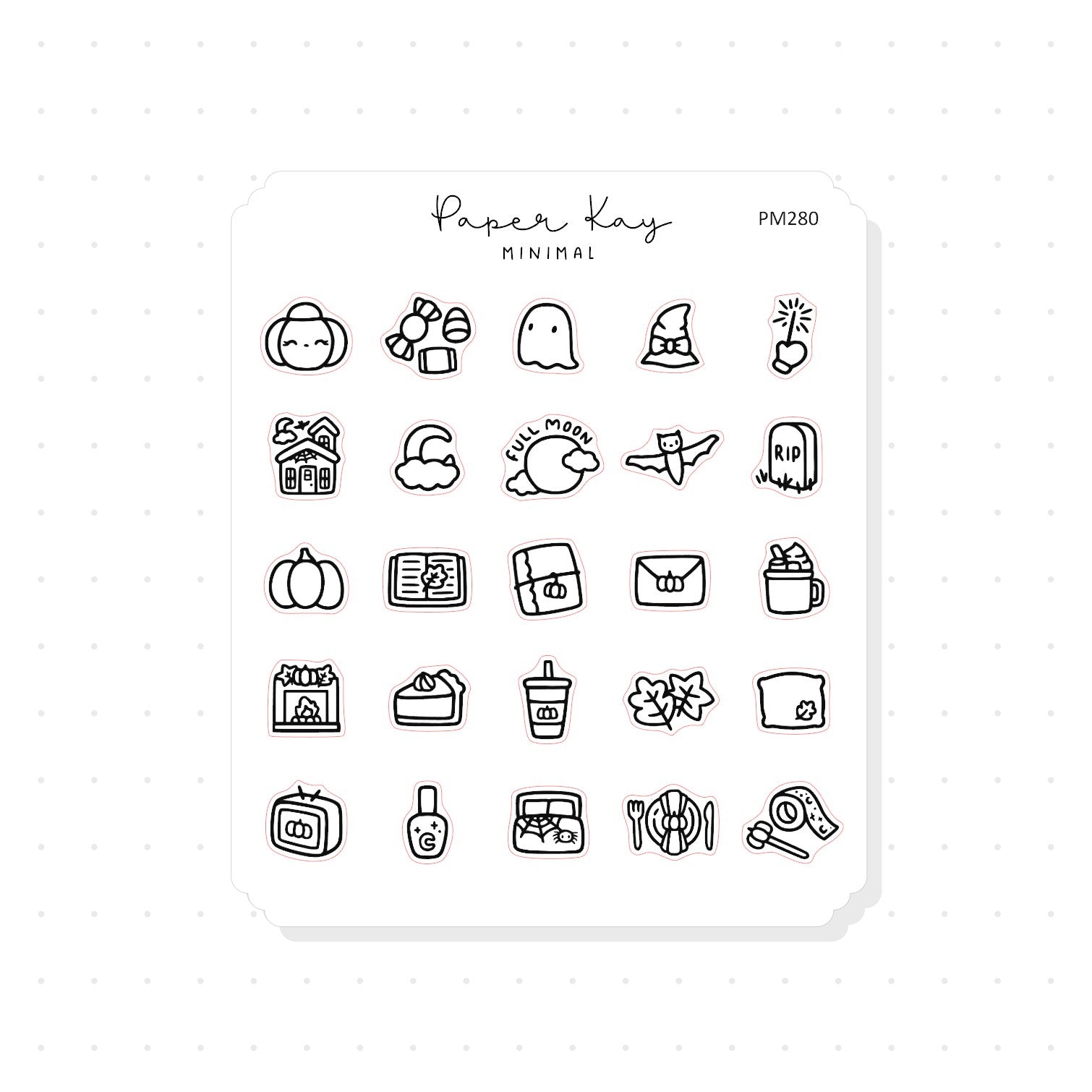 (PM280) Halloween - Tiny Minimal Icon Stickers