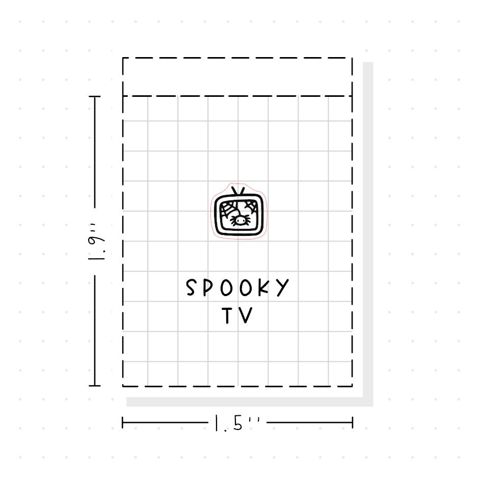 (PM281) Spooky TV - Tiny Minimal Icon Stickers