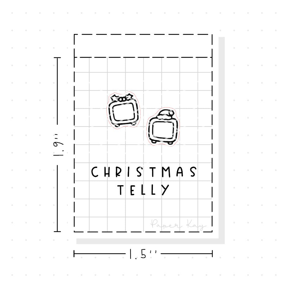 (PM282) Christmas Telly - Tiny Minimal Icon Stickers