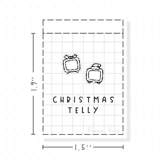 (PM282) Christmas Telly - Tiny Minimal Icon Stickers